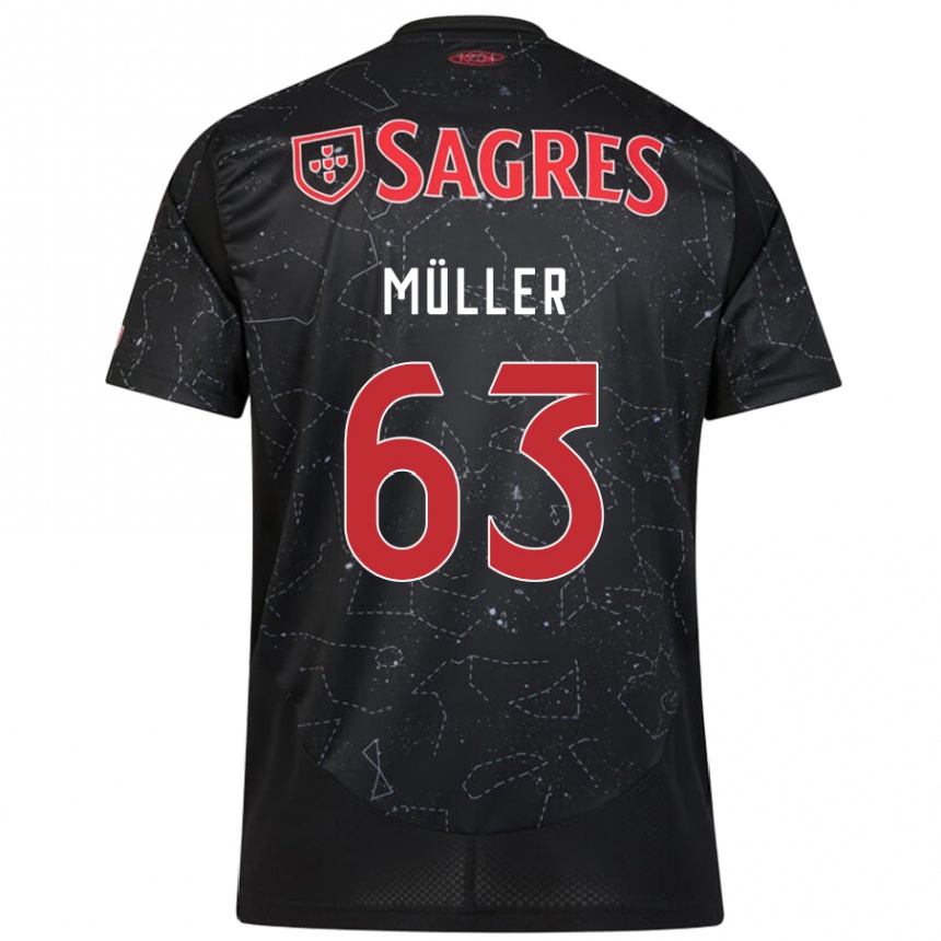 Vaikiškas José Müller #63 Juoda Raudona Išvykos Marškinėliai 2024/25 T-Shirt