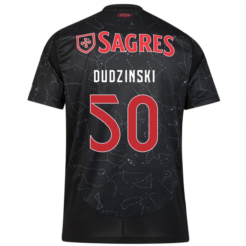 Vaikiškas Marcel Dudzinski #50 Juoda Raudona Išvykos Marškinėliai 2024/25 T-Shirt