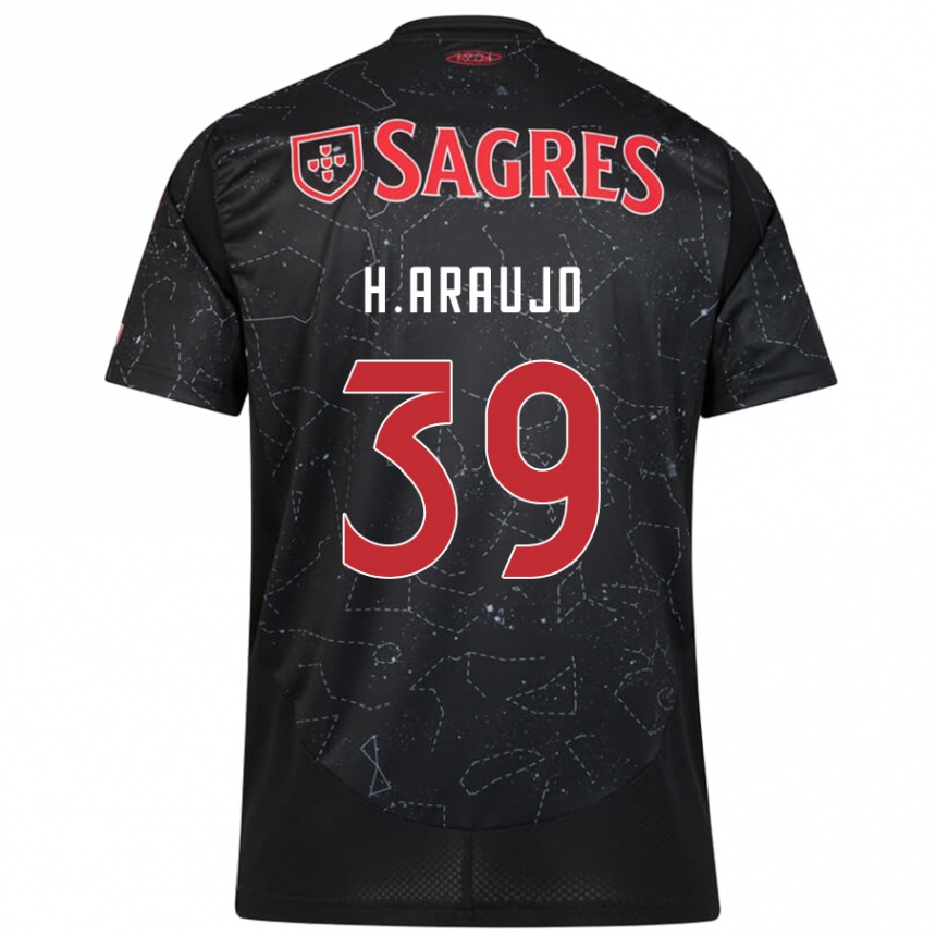 Vaikiškas Henrique Araujo #39 Juoda Raudona Išvykos Marškinėliai 2024/25 T-Shirt