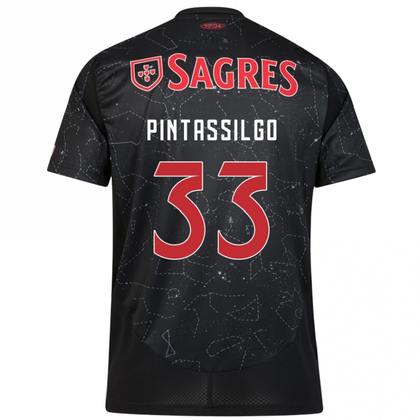 Vaikiškas Lara Pintassilgo #33 Juoda Raudona Išvykos Marškinėliai 2024/25 T-Shirt