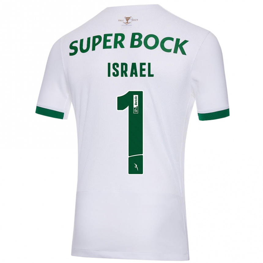 Vaikiškas Franco Israel #1 Balta Žalia Išvykos Marškinėliai 2024/25 T-Shirt