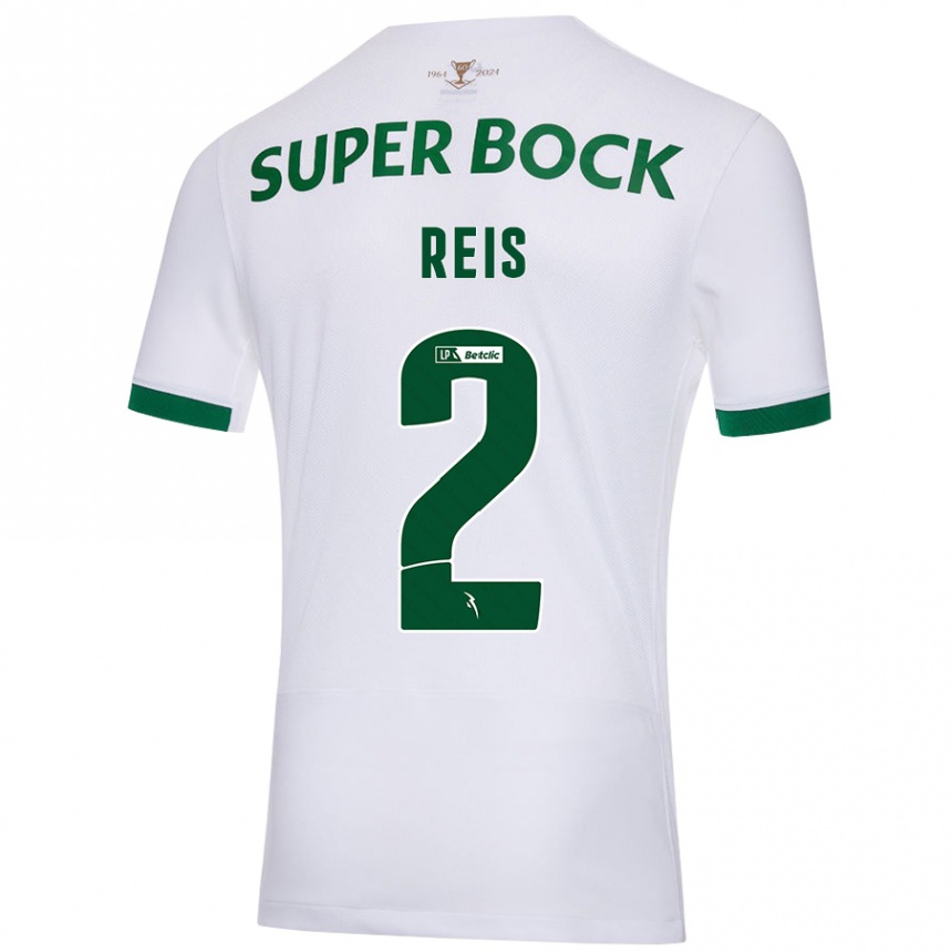 Vaikiškas Matheus Reis #2 Balta Žalia Išvykos Marškinėliai 2024/25 T-Shirt