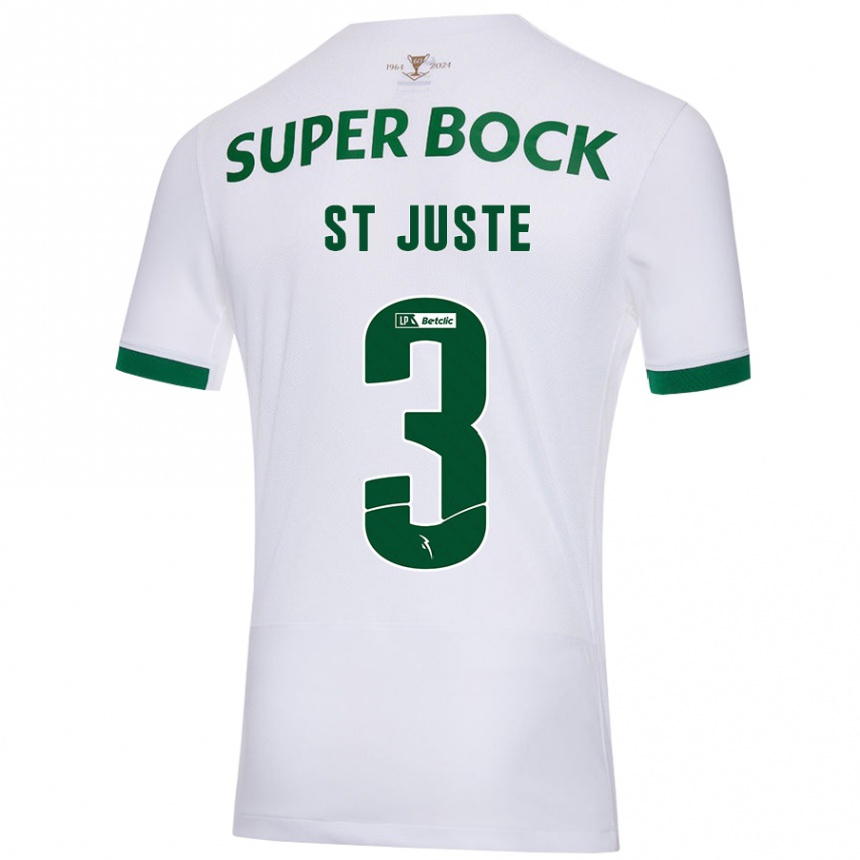 Vaikiškas Jerry St. Juste #3 Balta Žalia Išvykos Marškinėliai 2024/25 T-Shirt