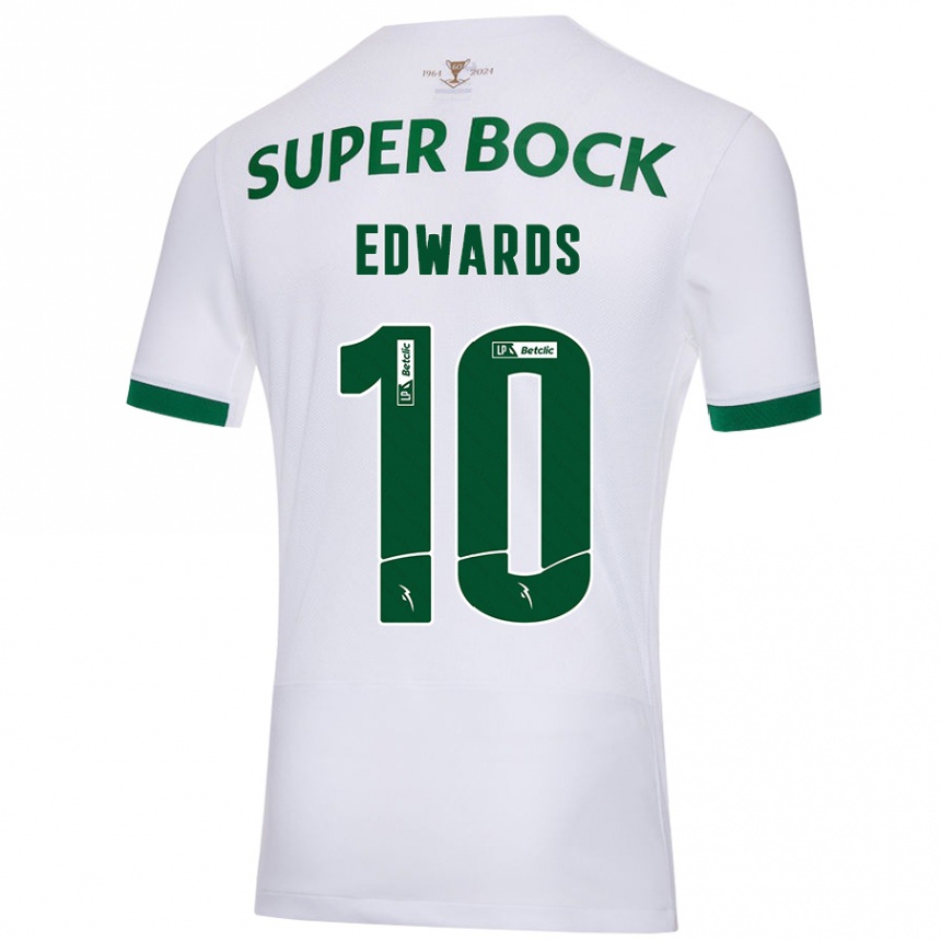 Vaikiškas Marcus Edwards #10 Balta Žalia Išvykos Marškinėliai 2024/25 T-Shirt