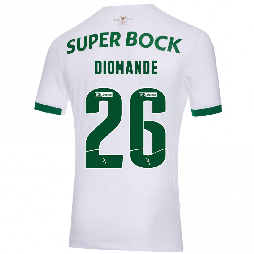 Vaikiškas Ousmane Diomande #26 Balta Žalia Išvykos Marškinėliai 2024/25 T-Shirt