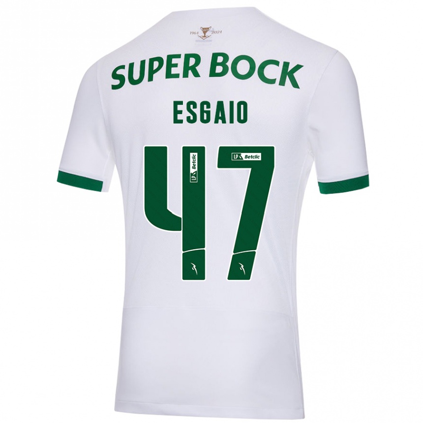 Vaikiškas Ricardo Esgaio #47 Balta Žalia Išvykos Marškinėliai 2024/25 T-Shirt