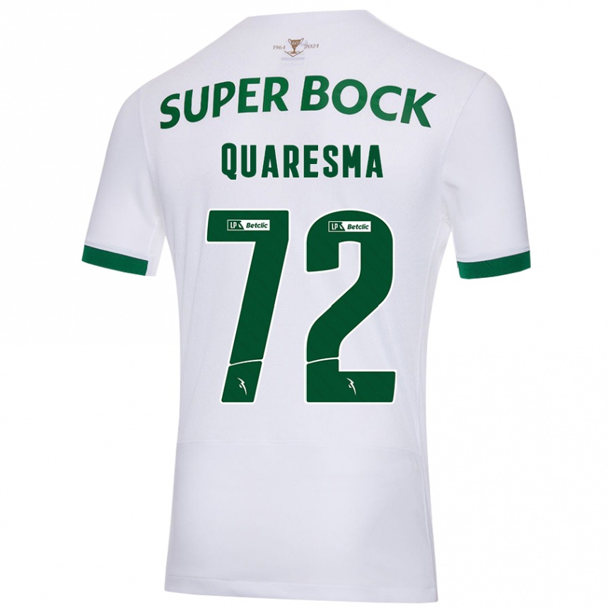 Vaikiškas Eduardo Quaresma #72 Balta Žalia Išvykos Marškinėliai 2024/25 T-Shirt