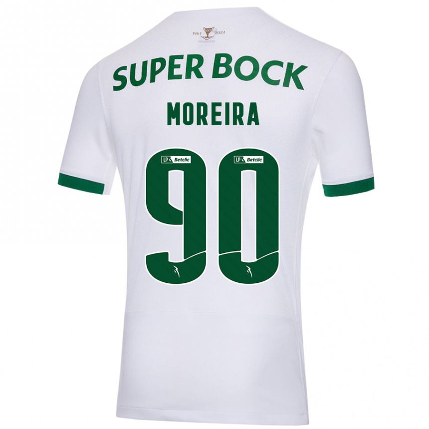 Vaikiškas Afonso Moreira #90 Balta Žalia Išvykos Marškinėliai 2024/25 T-Shirt