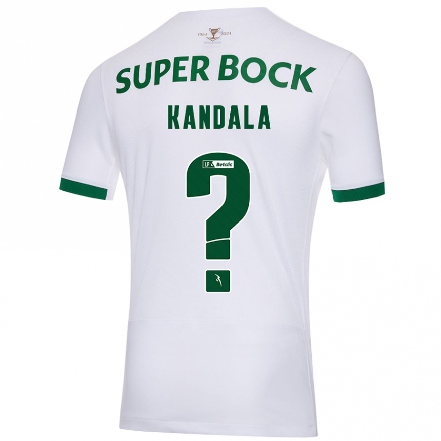 Vaikiškas Adair Kandala #0 Balta Žalia Išvykos Marškinėliai 2024/25 T-Shirt