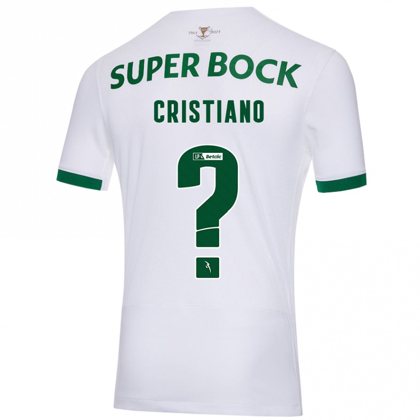 Vaikiškas José Cristiano #0 Balta Žalia Išvykos Marškinėliai 2024/25 T-Shirt