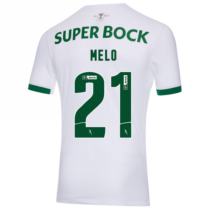 Vaikiškas Gabriel Melo #21 Balta Žalia Išvykos Marškinėliai 2024/25 T-Shirt