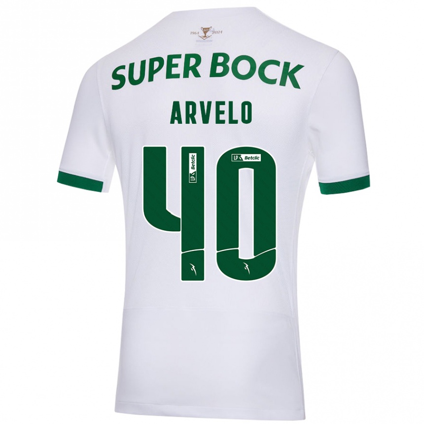 Vaikiškas Adam Arvelo #40 Balta Žalia Išvykos Marškinėliai 2024/25 T-Shirt