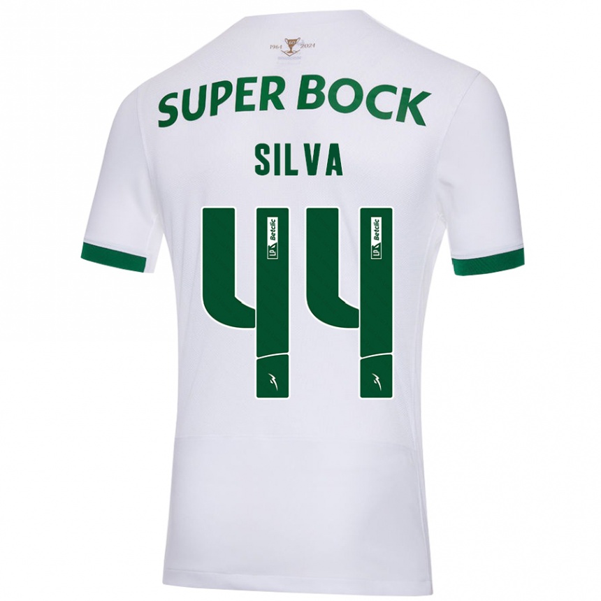 Vaikiškas Pedro Silva #44 Balta Žalia Išvykos Marškinėliai 2024/25 T-Shirt