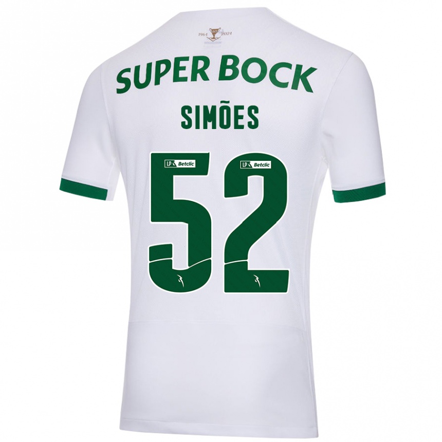 Vaikiškas João Simões #52 Balta Žalia Išvykos Marškinėliai 2024/25 T-Shirt