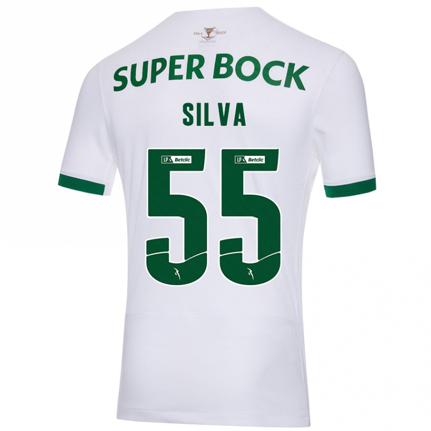 Vaikiškas José Silva #55 Balta Žalia Išvykos Marškinėliai 2024/25 T-Shirt