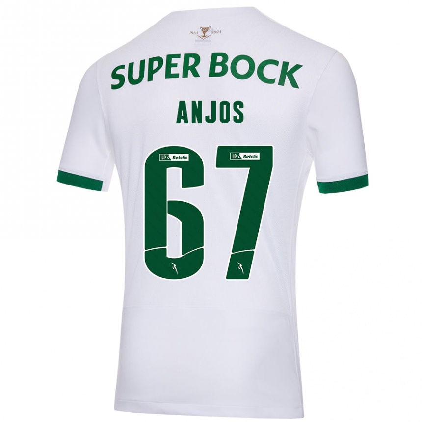 Vaikiškas Lucas Anjos #67 Balta Žalia Išvykos Marškinėliai 2024/25 T-Shirt