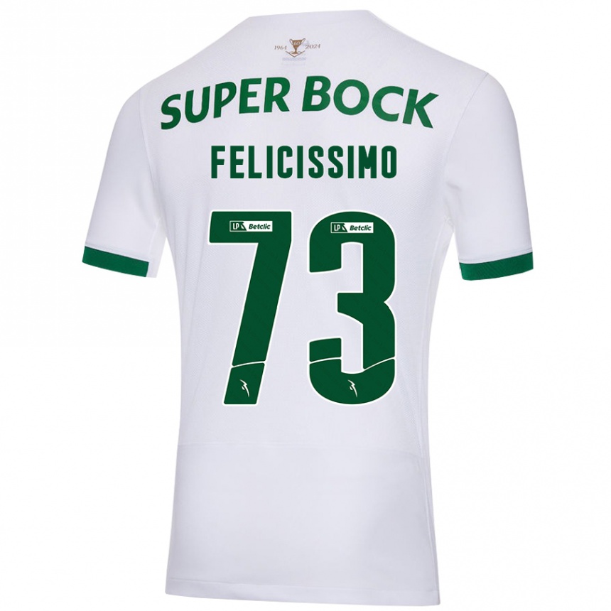 Vaikiškas Eduardo Felicíssimo #73 Balta Žalia Išvykos Marškinėliai 2024/25 T-Shirt