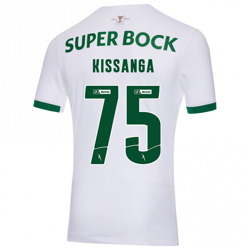 Vaikiškas Manuel Kissanga #75 Balta Žalia Išvykos Marškinėliai 2024/25 T-Shirt