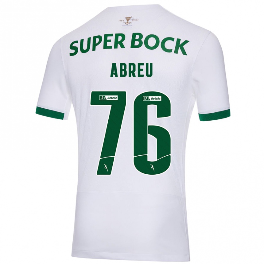 Vaikiškas Diogo Abreu #76 Balta Žalia Išvykos Marškinėliai 2024/25 T-Shirt