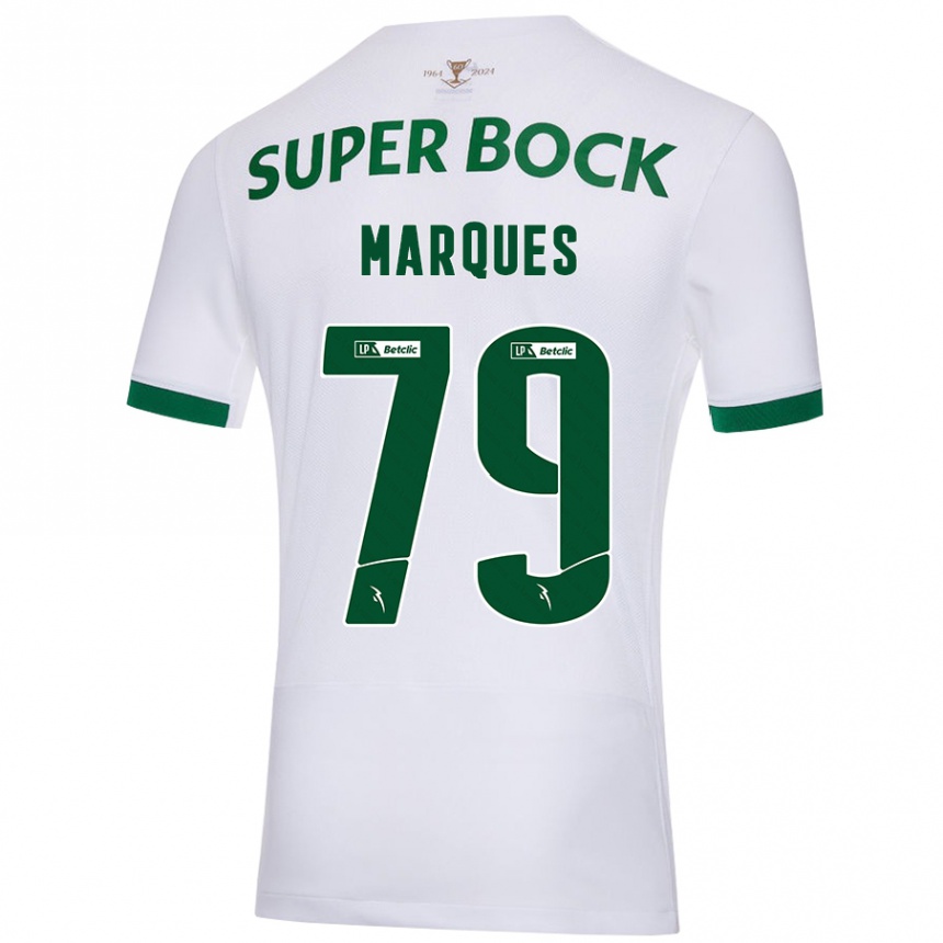 Vaikiškas Rodrigo Marquês #79 Balta Žalia Išvykos Marškinėliai 2024/25 T-Shirt