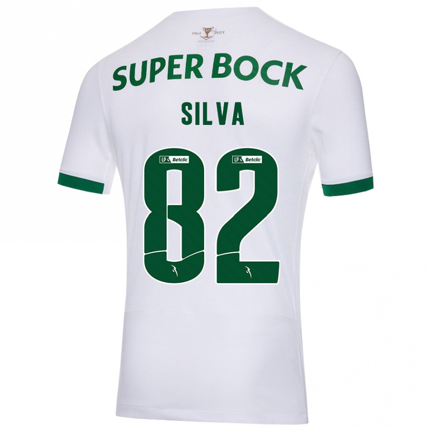 Vaikiškas Gabriel Silva #82 Balta Žalia Išvykos Marškinėliai 2024/25 T-Shirt