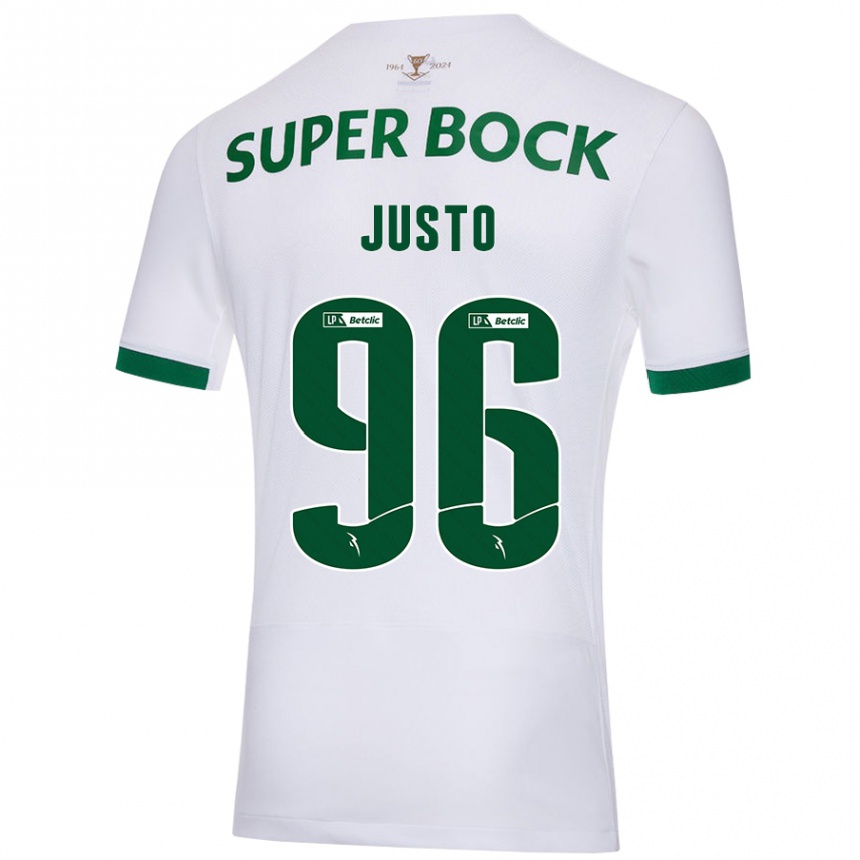 Vaikiškas Samuel Justo #96 Balta Žalia Išvykos Marškinėliai 2024/25 T-Shirt