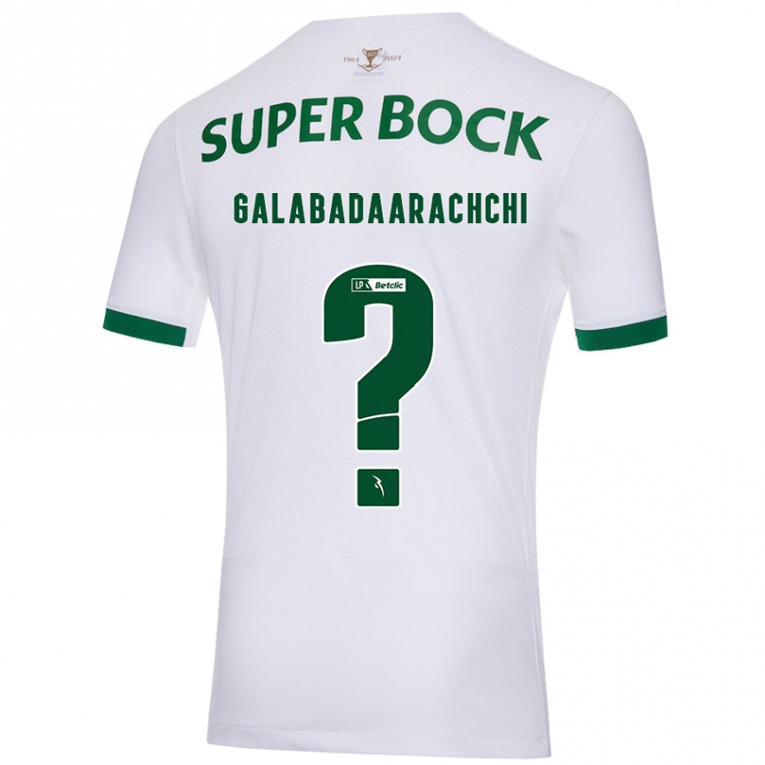 Vaikiškas Jacynta Galabadaarachchi #0 Balta Žalia Išvykos Marškinėliai 2024/25 T-Shirt