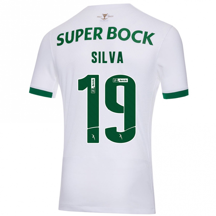 Vaikiškas Diana Silva #19 Balta Žalia Išvykos Marškinėliai 2024/25 T-Shirt