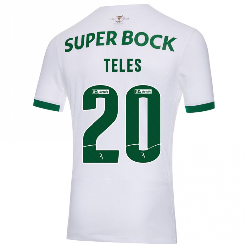 Vaikiškas Ana Isabel Teles #20 Balta Žalia Išvykos Marškinėliai 2024/25 T-Shirt