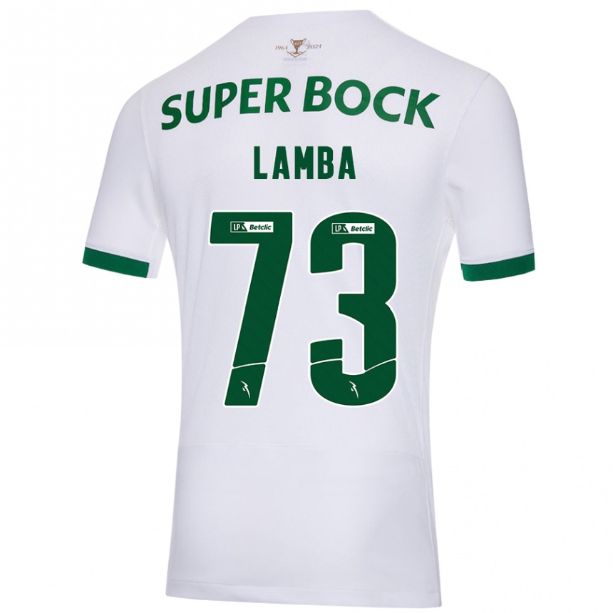 Vaikiškas Chico Lamba #73 Balta Žalia Išvykos Marškinėliai 2024/25 T-Shirt