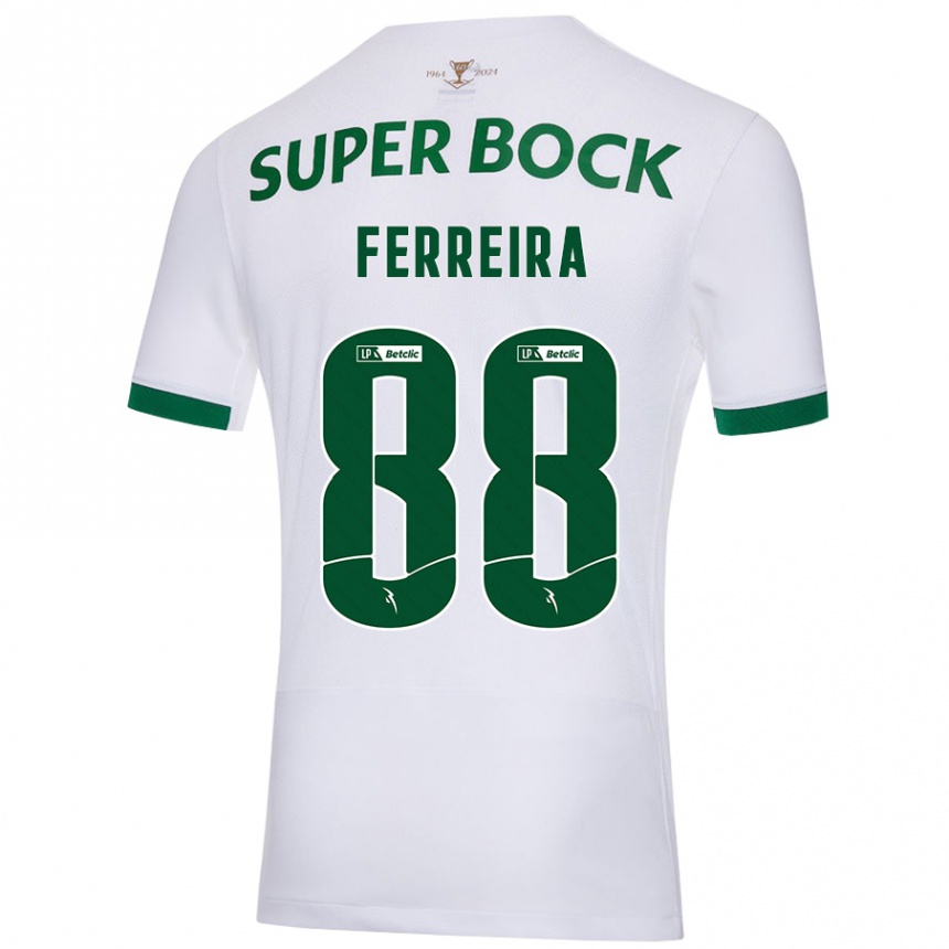 Vaikiškas Tiago Ferreira #88 Balta Žalia Išvykos Marškinėliai 2024/25 T-Shirt