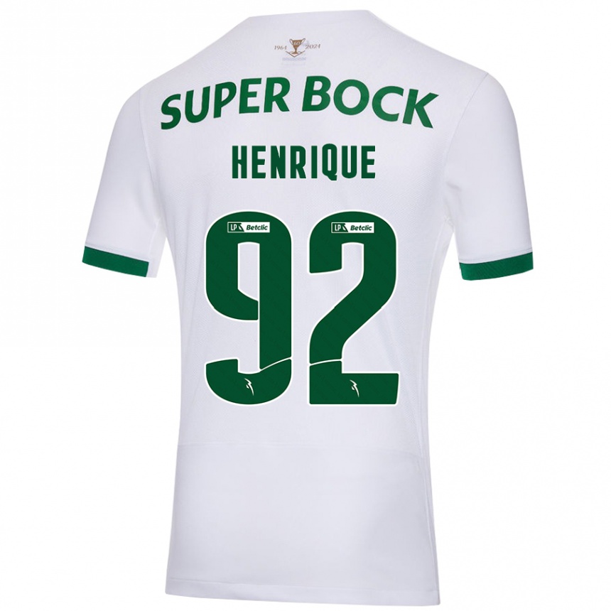 Vaikiškas Eduardo Henrique #92 Balta Žalia Išvykos Marškinėliai 2024/25 T-Shirt