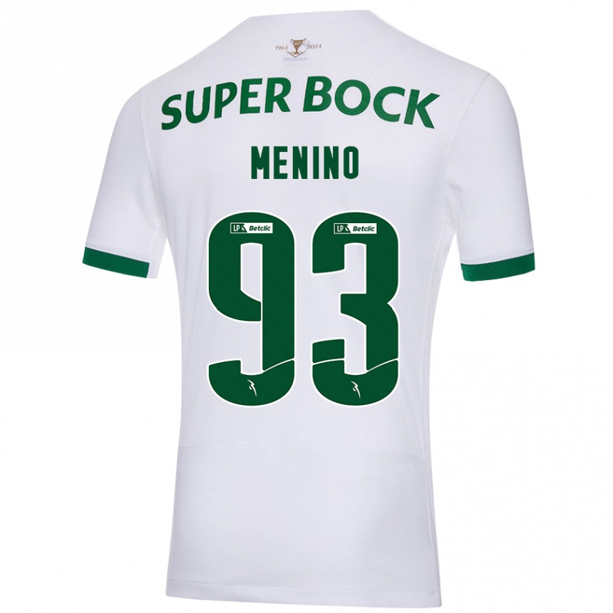 Vaikiškas Miguel Menino #93 Balta Žalia Išvykos Marškinėliai 2024/25 T-Shirt