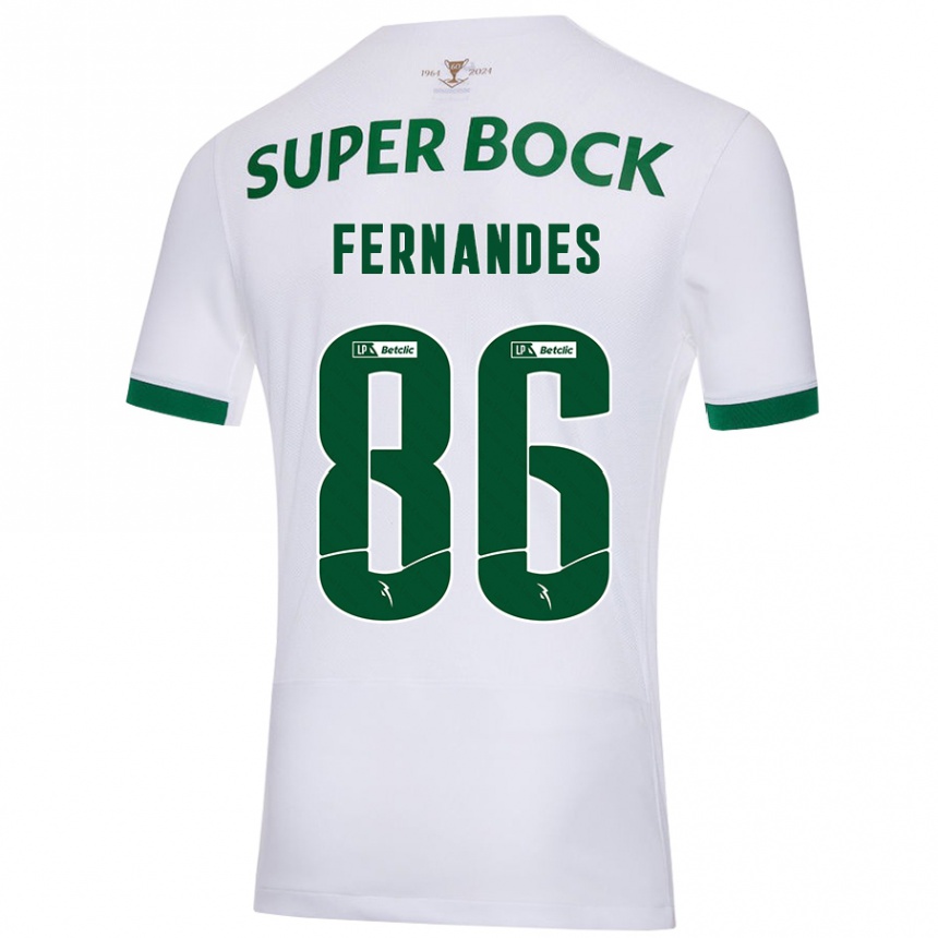 Vaikiškas Emanuel Fernandes #86 Balta Žalia Išvykos Marškinėliai 2024/25 T-Shirt