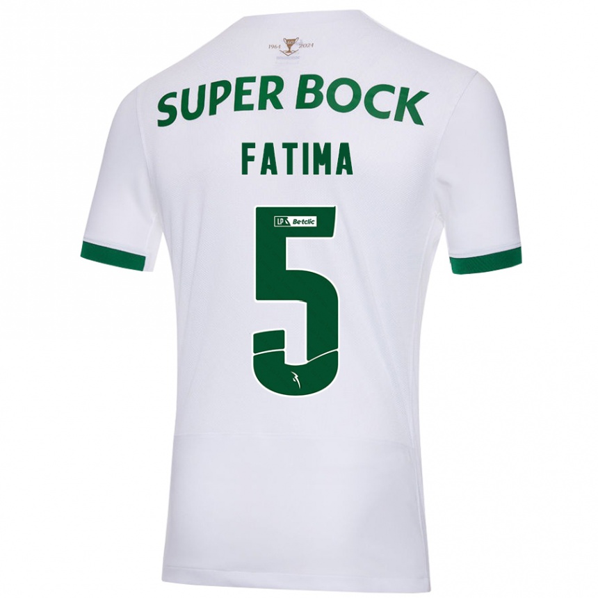 Vaikiškas Francisca Fatima Aquino Dutra #5 Balta Žalia Išvykos Marškinėliai 2024/25 T-Shirt