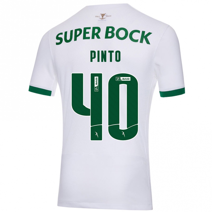 Vaikiškas Rita Pinto De Almeida #40 Balta Žalia Išvykos Marškinėliai 2024/25 T-Shirt