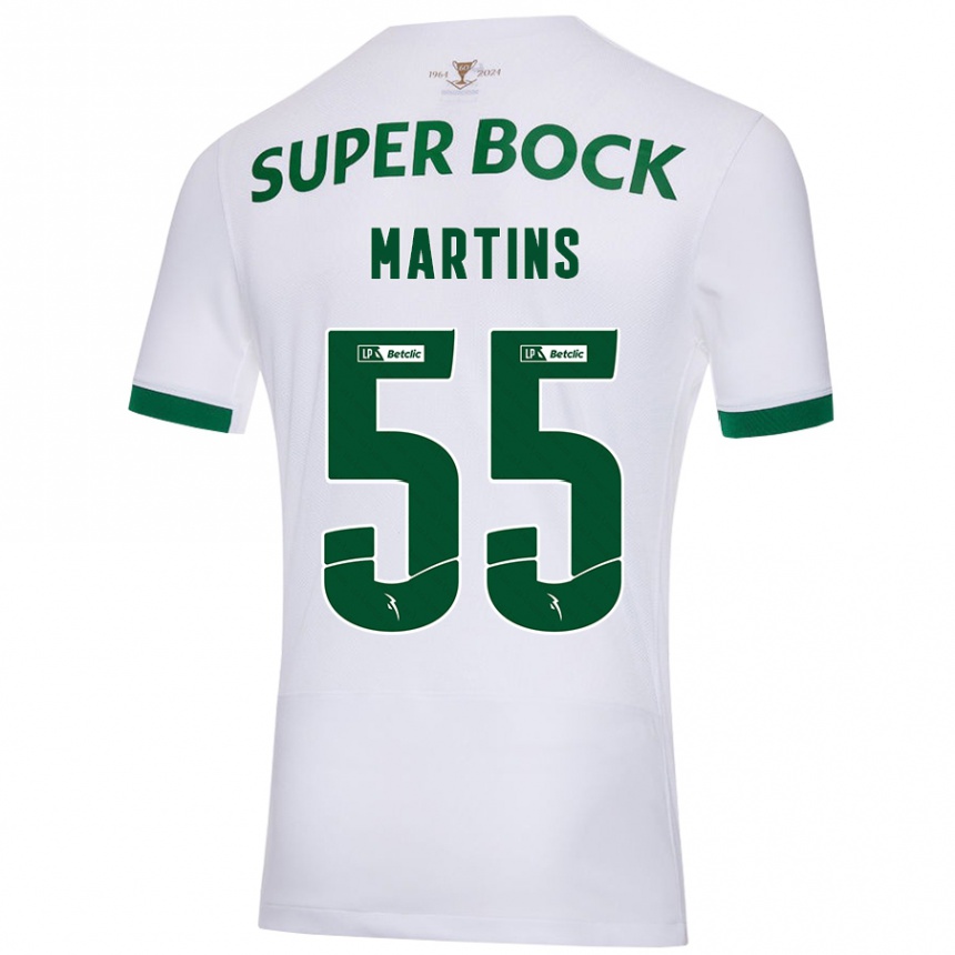 Vaikiškas Carolina Martins #55 Balta Žalia Išvykos Marškinėliai 2024/25 T-Shirt