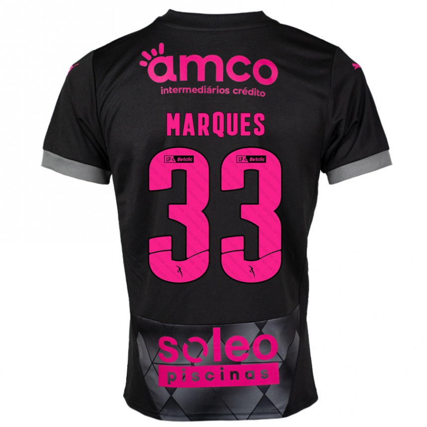 Vaikiškas João Marques #33 Juoda Rožinė Išvykos Marškinėliai 2024/25 T-Shirt