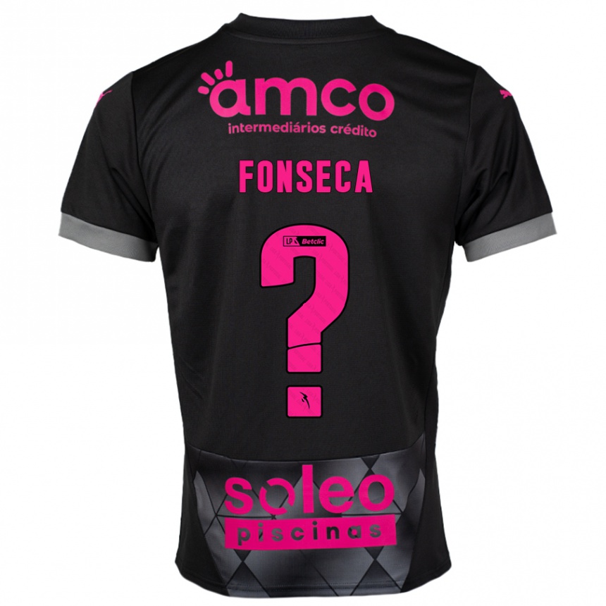 Vaikiškas Diogo Fonseca #0 Juoda Rožinė Išvykos Marškinėliai 2024/25 T-Shirt