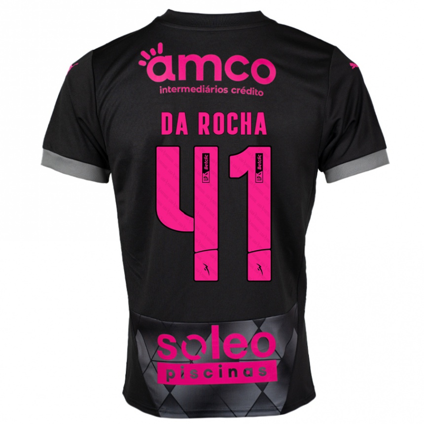 Vaikiškas Yanis Da Rocha #41 Juoda Rožinė Išvykos Marškinėliai 2024/25 T-Shirt