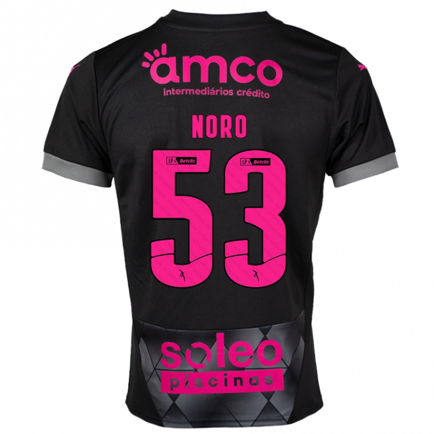 Vaikiškas Jonatás Noro #53 Juoda Rožinė Išvykos Marškinėliai 2024/25 T-Shirt