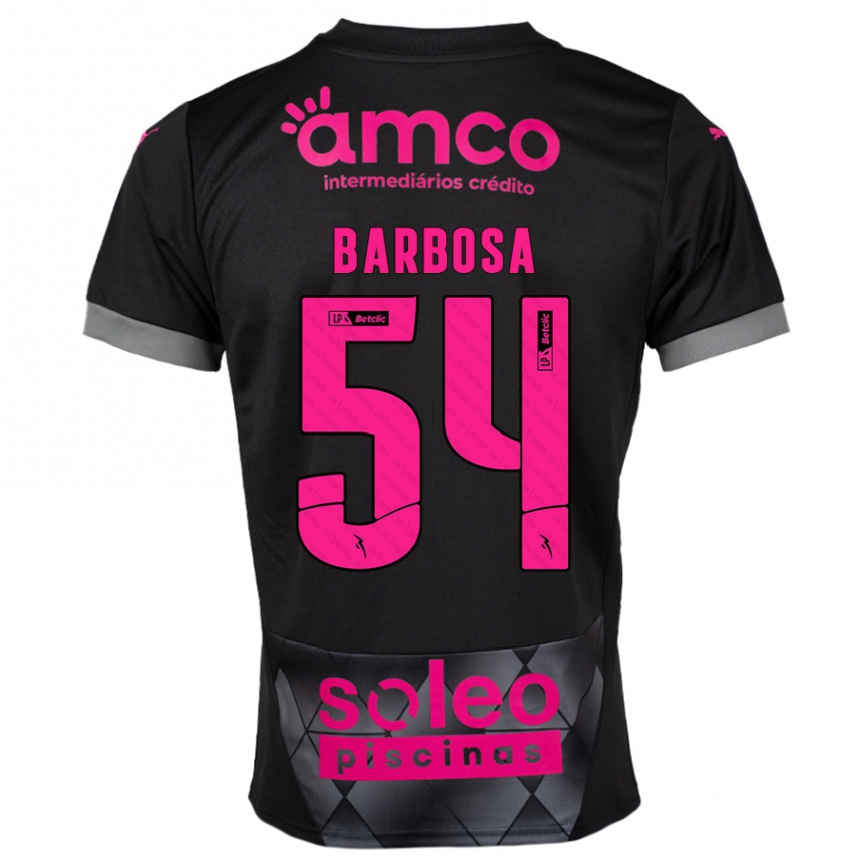 Vaikiškas Guilherme Barbosa #54 Juoda Rožinė Išvykos Marškinėliai 2024/25 T-Shirt