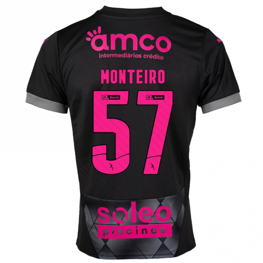 Vaikiškas Jordan Monteiro #57 Juoda Rožinė Išvykos Marškinėliai 2024/25 T-Shirt