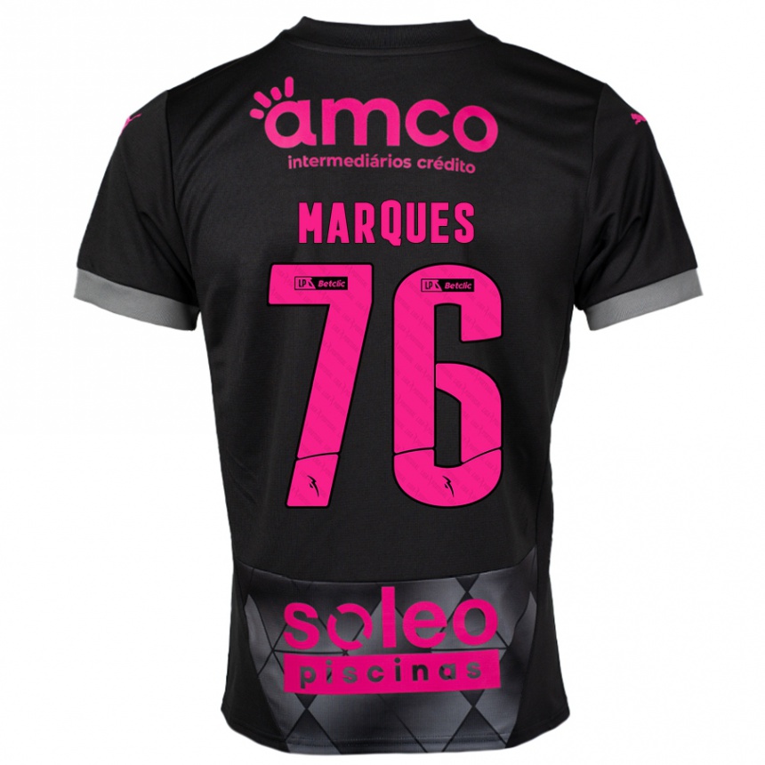 Vaikiškas Tomás Marques #76 Juoda Rožinė Išvykos Marškinėliai 2024/25 T-Shirt