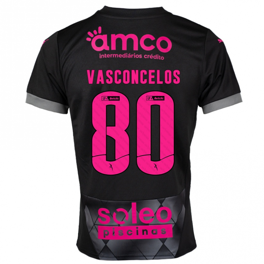 Vaikiškas Vasconcelos #80 Juoda Rožinė Išvykos Marškinėliai 2024/25 T-Shirt