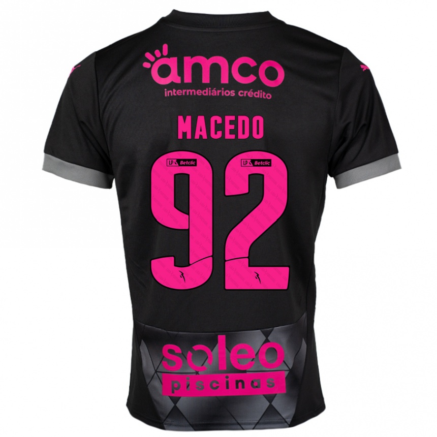 Vaikiškas Rodrigo Macedo #92 Juoda Rožinė Išvykos Marškinėliai 2024/25 T-Shirt