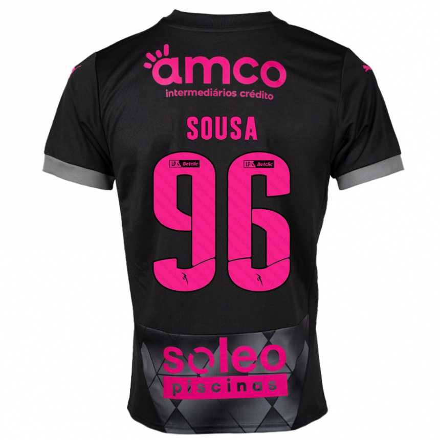 Vaikiškas Afonso Sousa #96 Juoda Rožinė Išvykos Marškinėliai 2024/25 T-Shirt