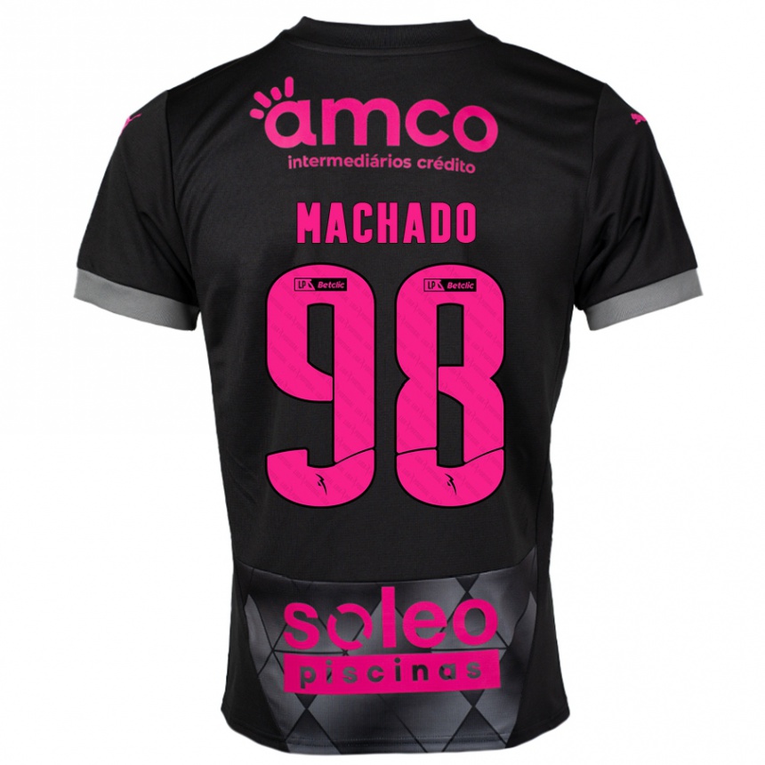 Vaikiškas Gonçalo Machado #98 Juoda Rožinė Išvykos Marškinėliai 2024/25 T-Shirt