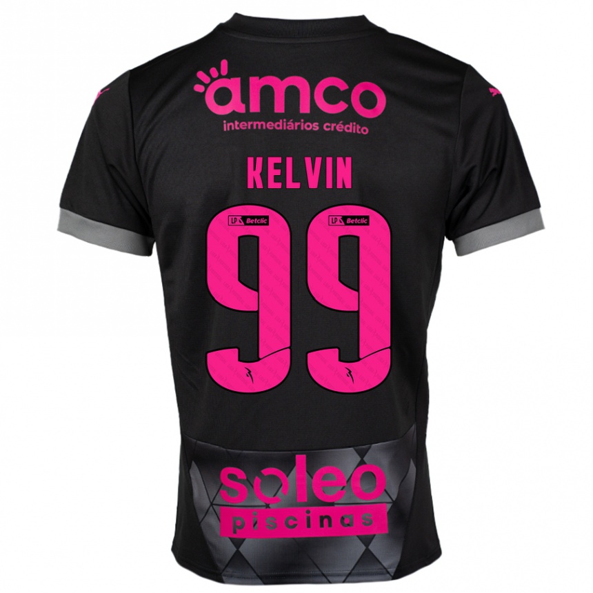 Vaikiškas Kauan Kelvin #99 Juoda Rožinė Išvykos Marškinėliai 2024/25 T-Shirt