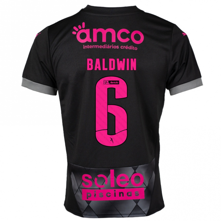 Vaikiškas Carlyn Baldwin #6 Juoda Rožinė Išvykos Marškinėliai 2024/25 T-Shirt